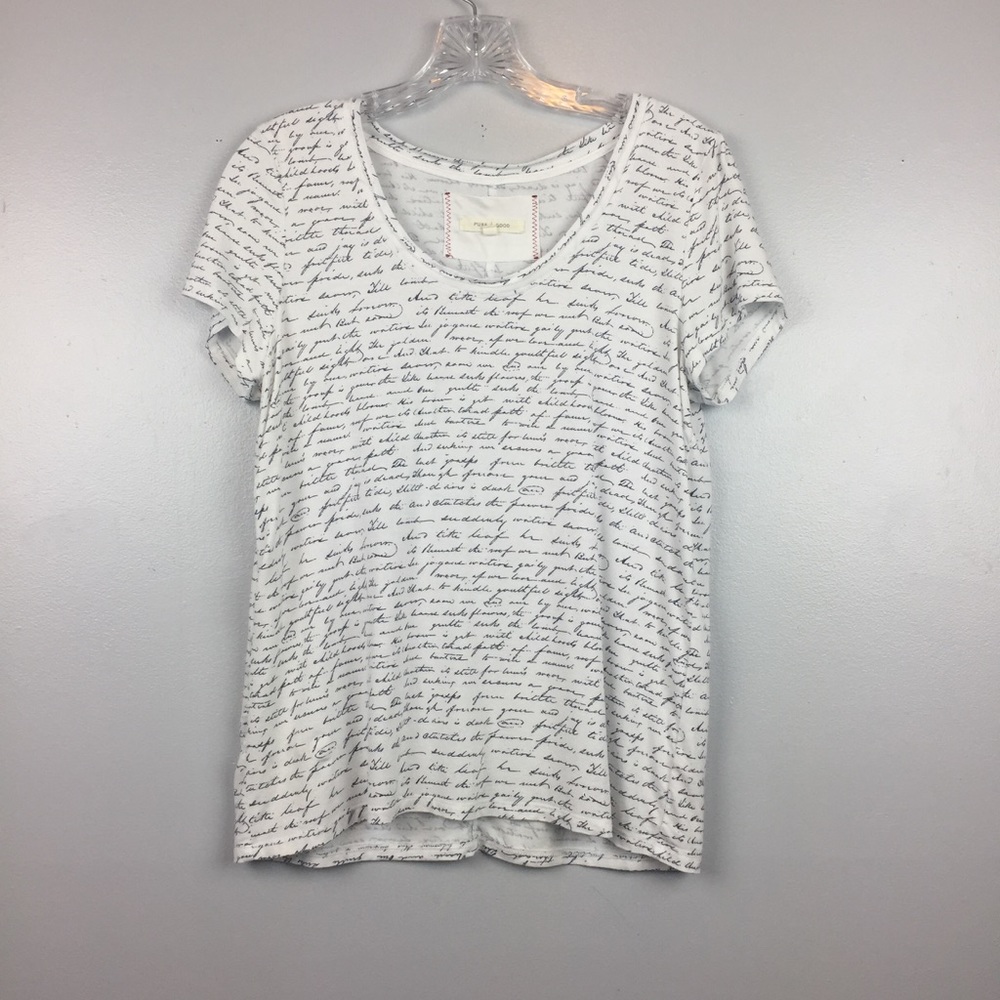Anthropologie Pure + Good Cursive Print Top | S